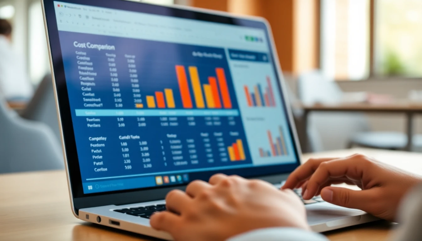 Laptop screen showing cost breakdown spreadsheet with charts — hidden costs of in-house data engineering hiring