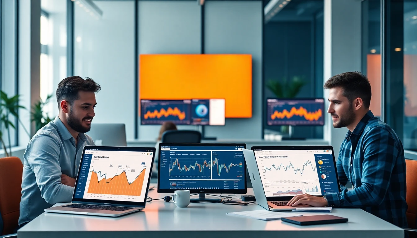 Diverse offshore engineering team collaborating on analytics dashboards and pipeline diagrams