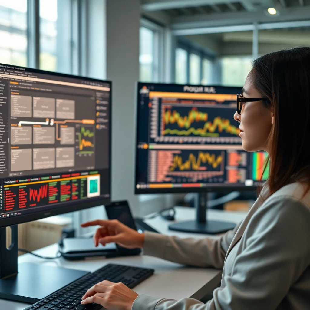 Offshore data scientist reviewing ML pipeline and model outputs — Kore BPO