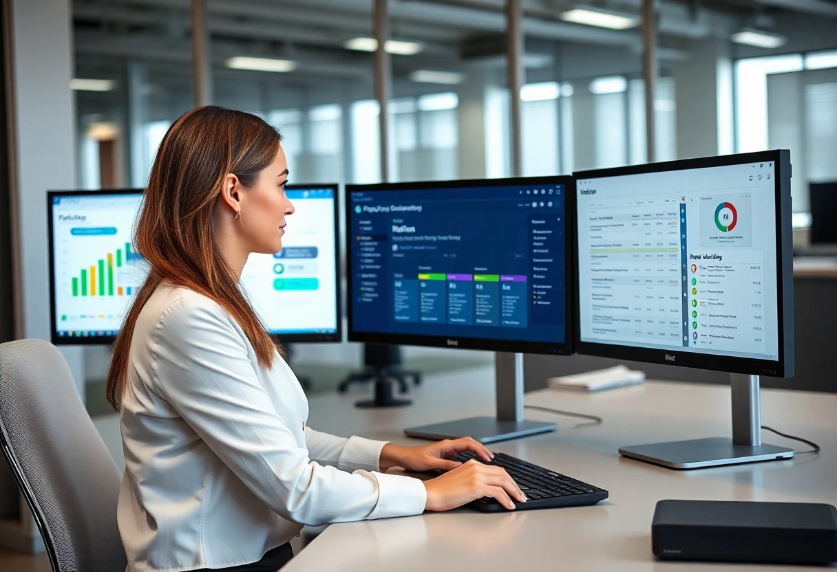 Offshore project coordinator reviewing ClickUp and Notion project management tools — Kore BPO