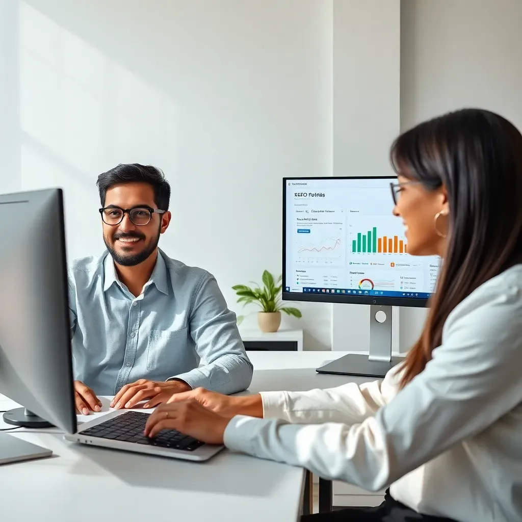 Offshore agency fulfillment team reviewing SEO reports and analytics — Kore BPO