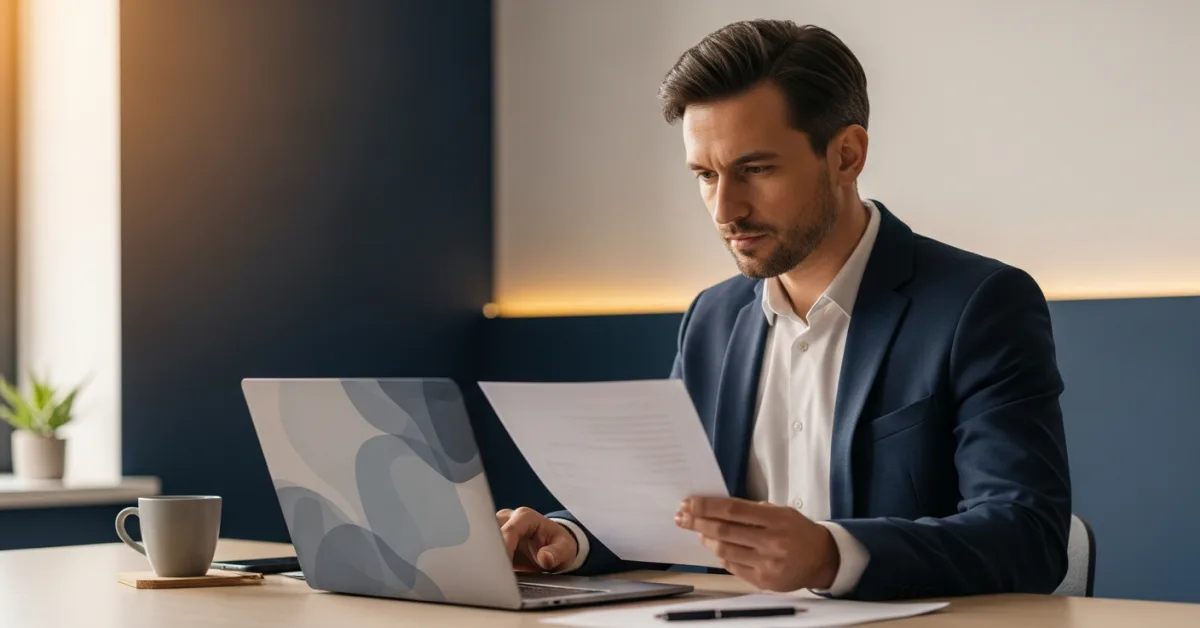 hr outsourcing for smes - small business owner reviewing hr admin options on laptop