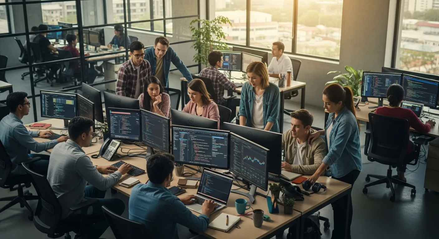 Nearshore software engineering team from Costa Rica collaborating with US company in real-time standup