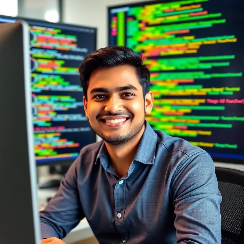 Offshore Android developer writing Kotlin code in Android Studio