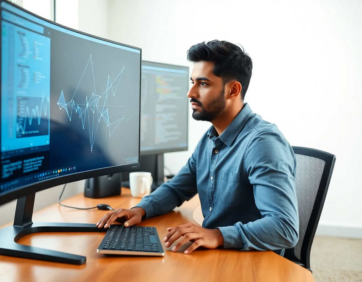 Offshore database developer reviewing query execution plan and index strategy