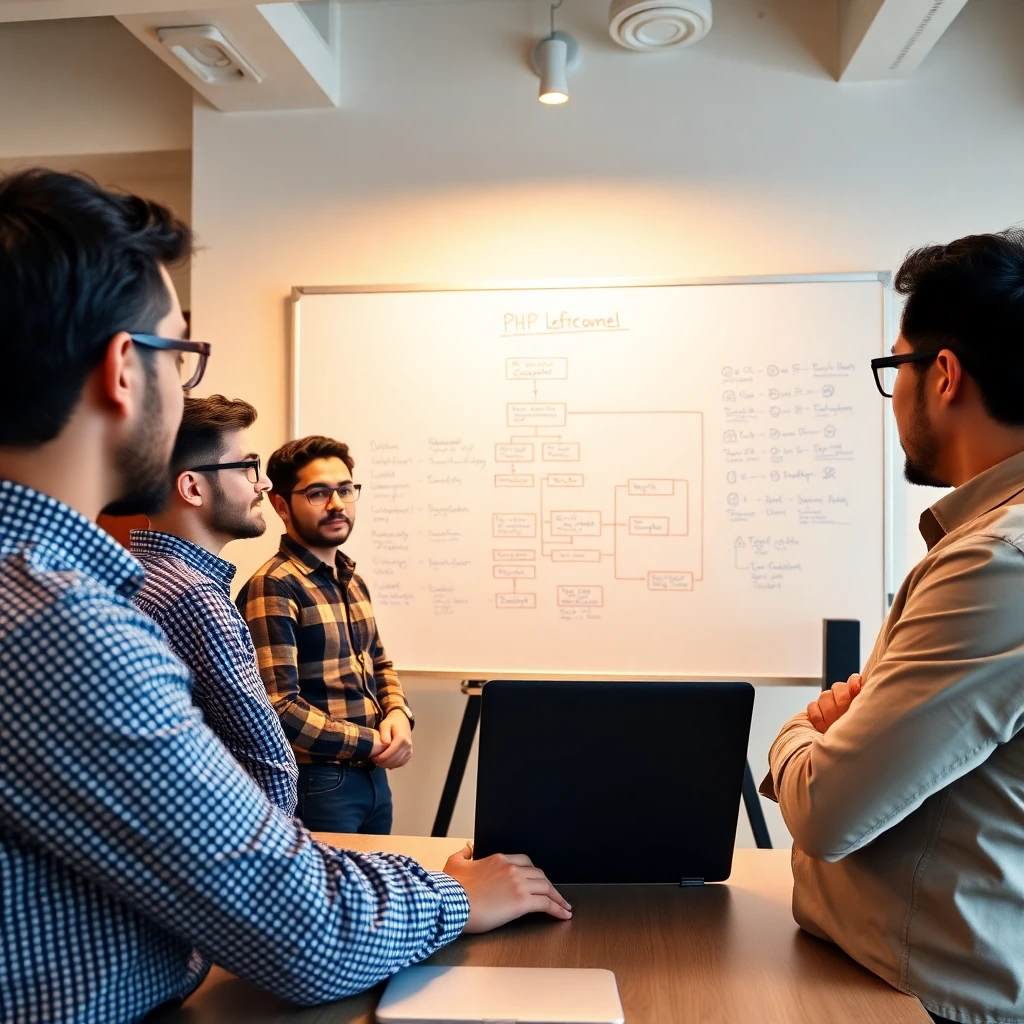 Offshore PHP development team reviewing Laravel architecture