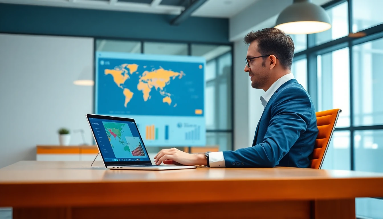 non-technical founder reviewing IT outsourcing options on a laptop with offshore team screen in background