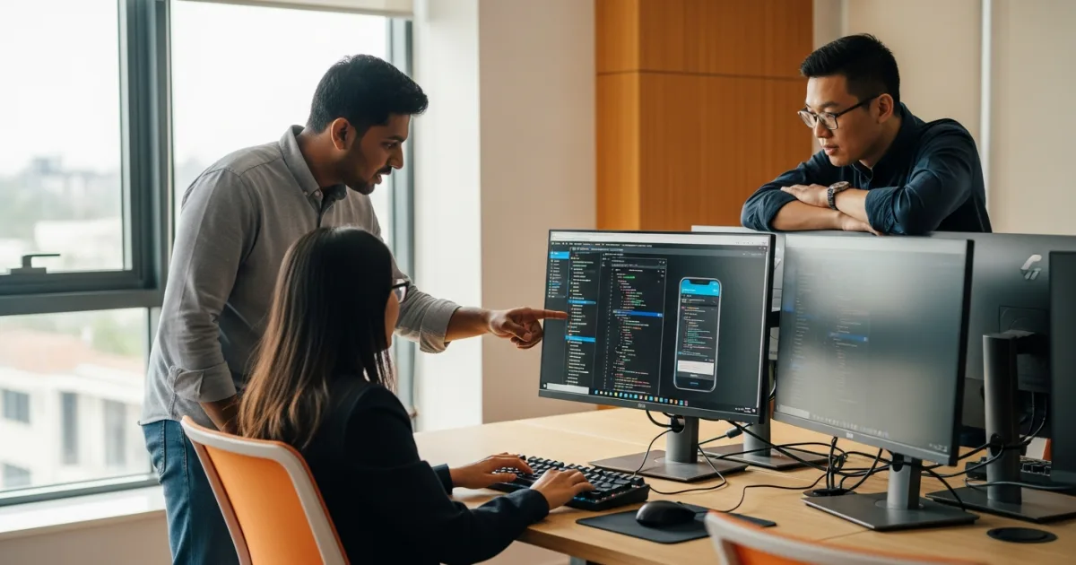 Global offshore mobile developer talent shortage visual, US SMB hiring gap 2026, Kore BPO