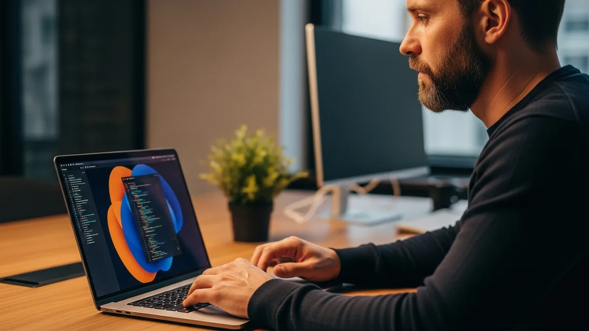 offshore data engineer reviewing a dbt pull request workflow on a laptop