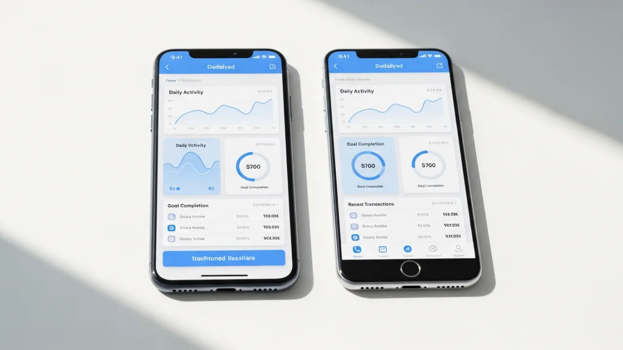 Flutter app running on iOS and Android devices side by side from single codebase