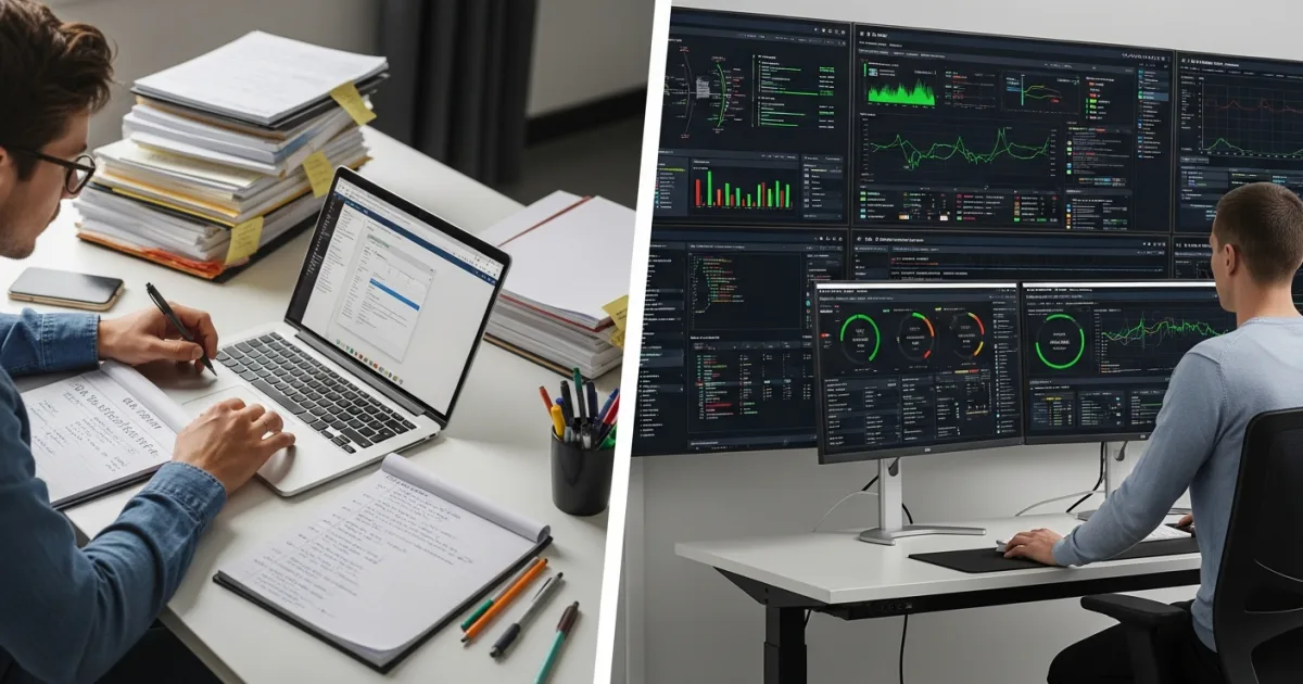 comparison table: manual QA vs automated testing for offshore SaaS teams showing ramp time cost ROI and required inputs