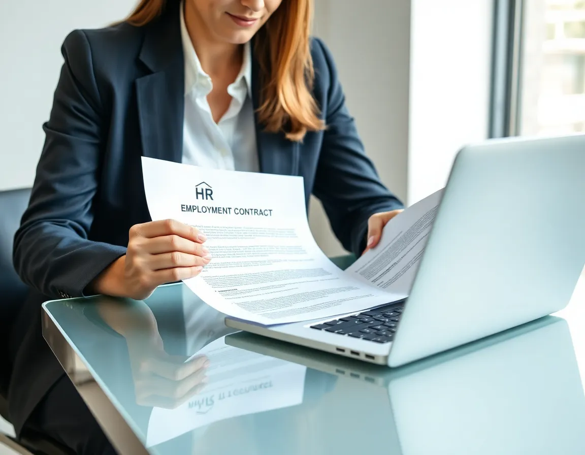 Kore BPO compliance team finalizing a nearshore recruiting candidate's employment contract and payroll setup