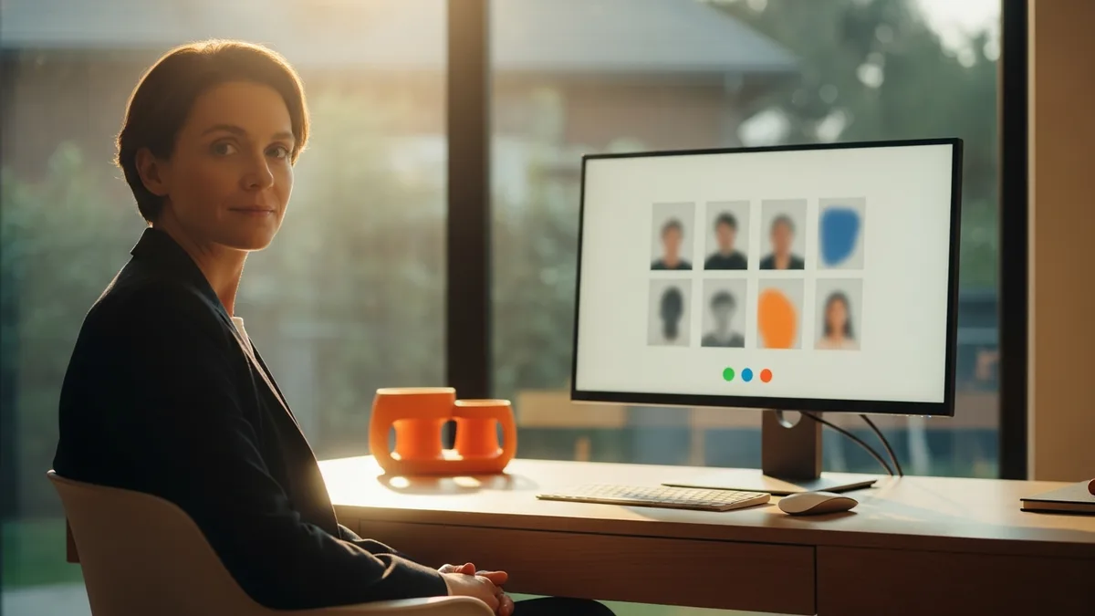 Professional on a video call illustrating time zone aligned collaboration with a nearshore software development team