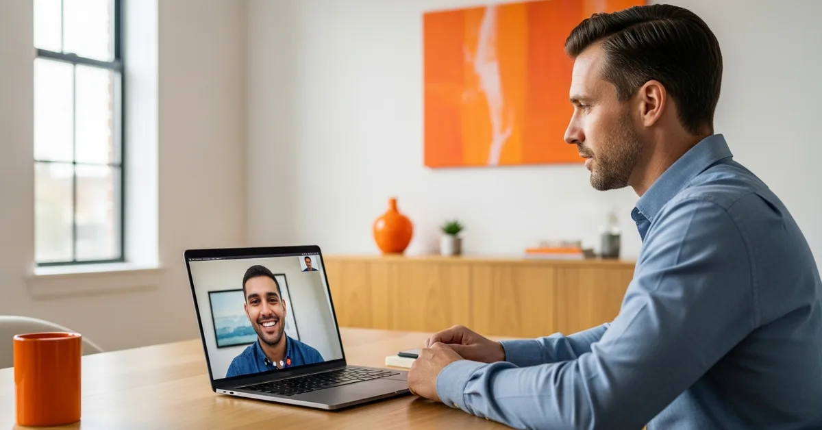 US hiring manager on a video interview with a vetted offshore AI engineer candidate