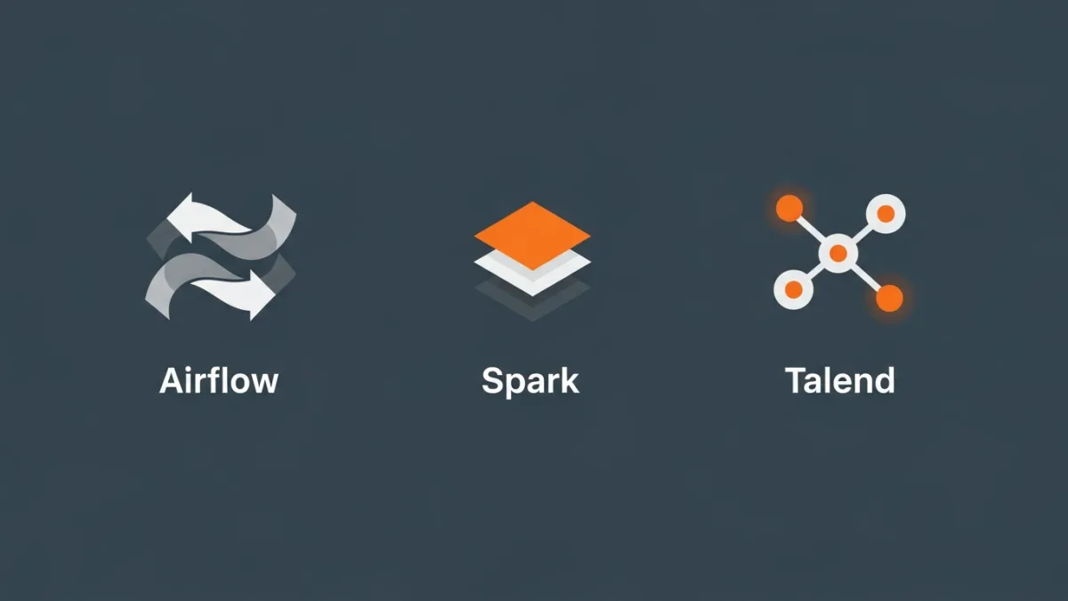 comparison infographic of Airflow Spark and Talend for offshore ETL development