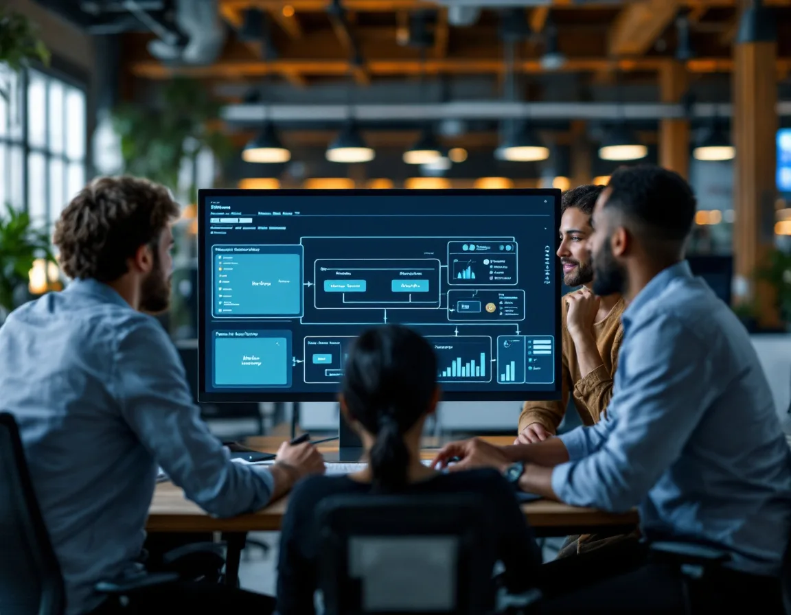 Offshore ML engineering specialists collaborating on model architecture for Kore BPO