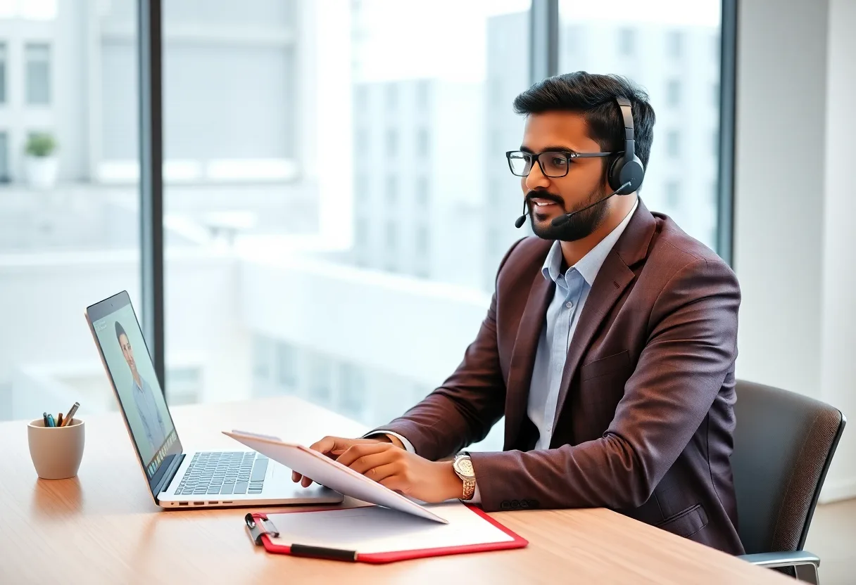 Offshore recruiting candidate screening video interview between Kore BPO Hyderabad recruiter and technical candidate