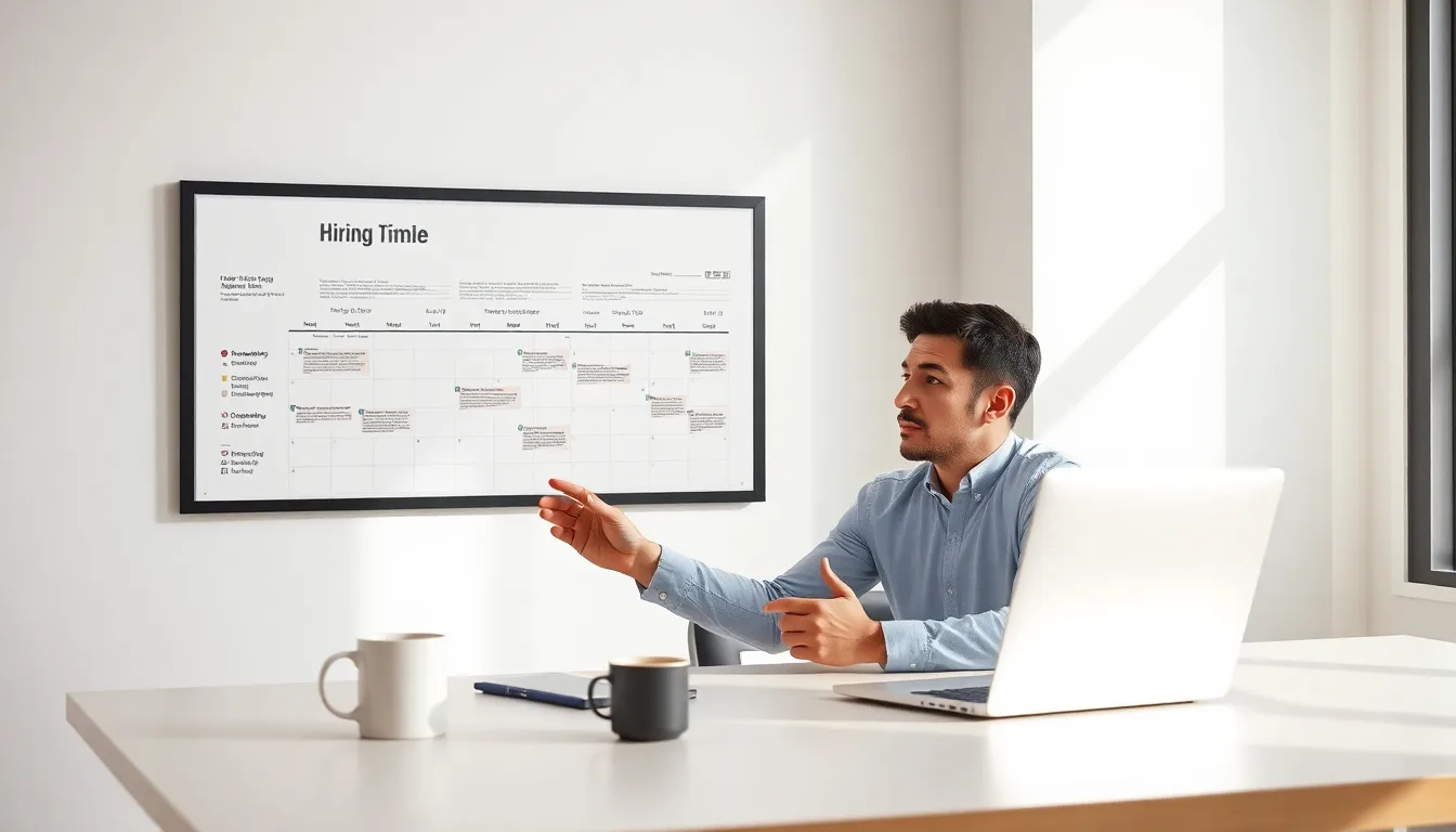 Business operations manager reviewing cost and timeline charts for offshore recruiting