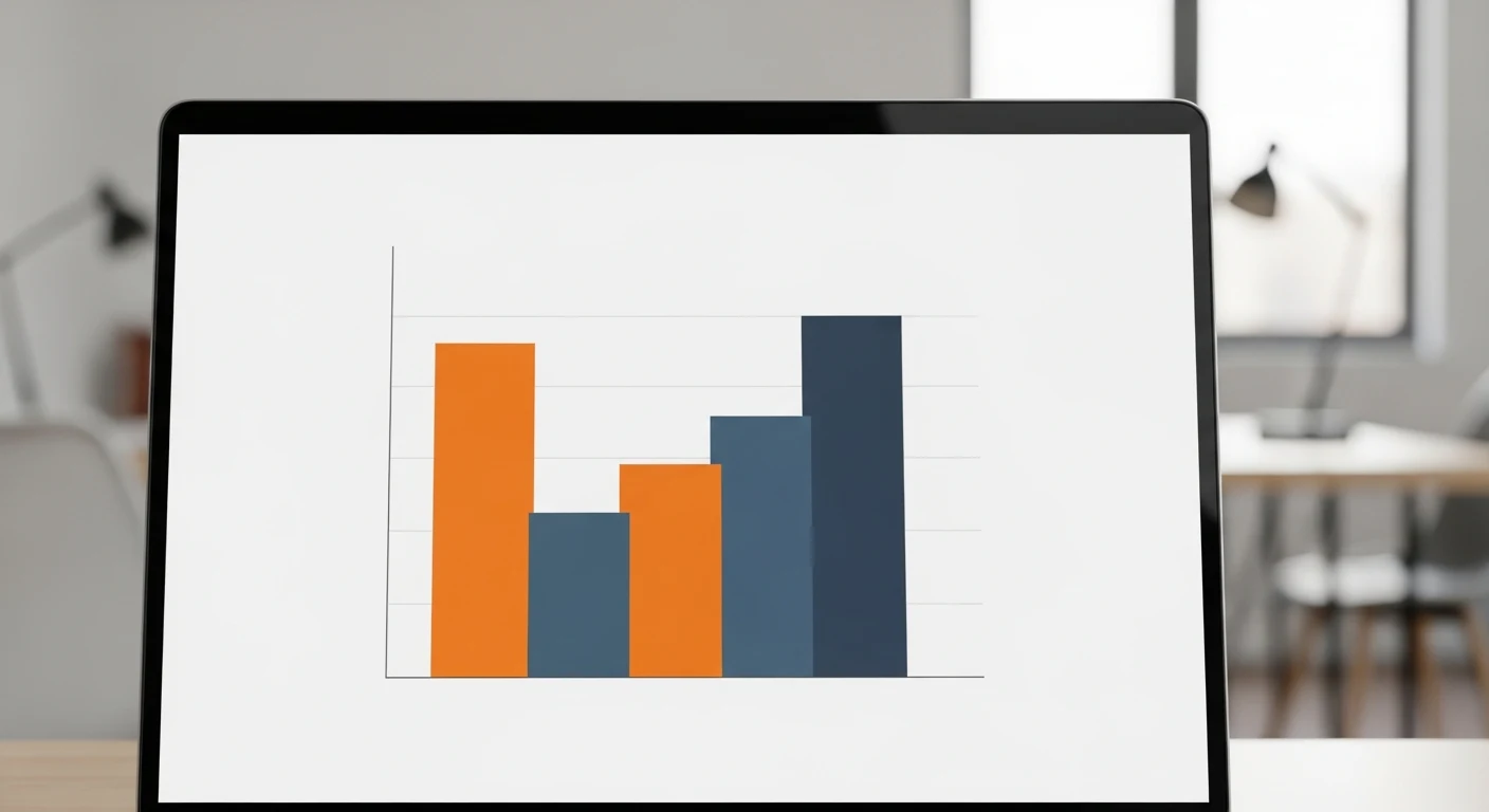 Laptop screen showing a bar chart illustrating offshore software development cost comparison by region