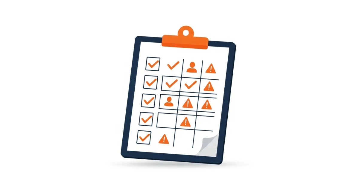 checklist graphic of offshore hiring red flags including scripted answers and mismatched credentials