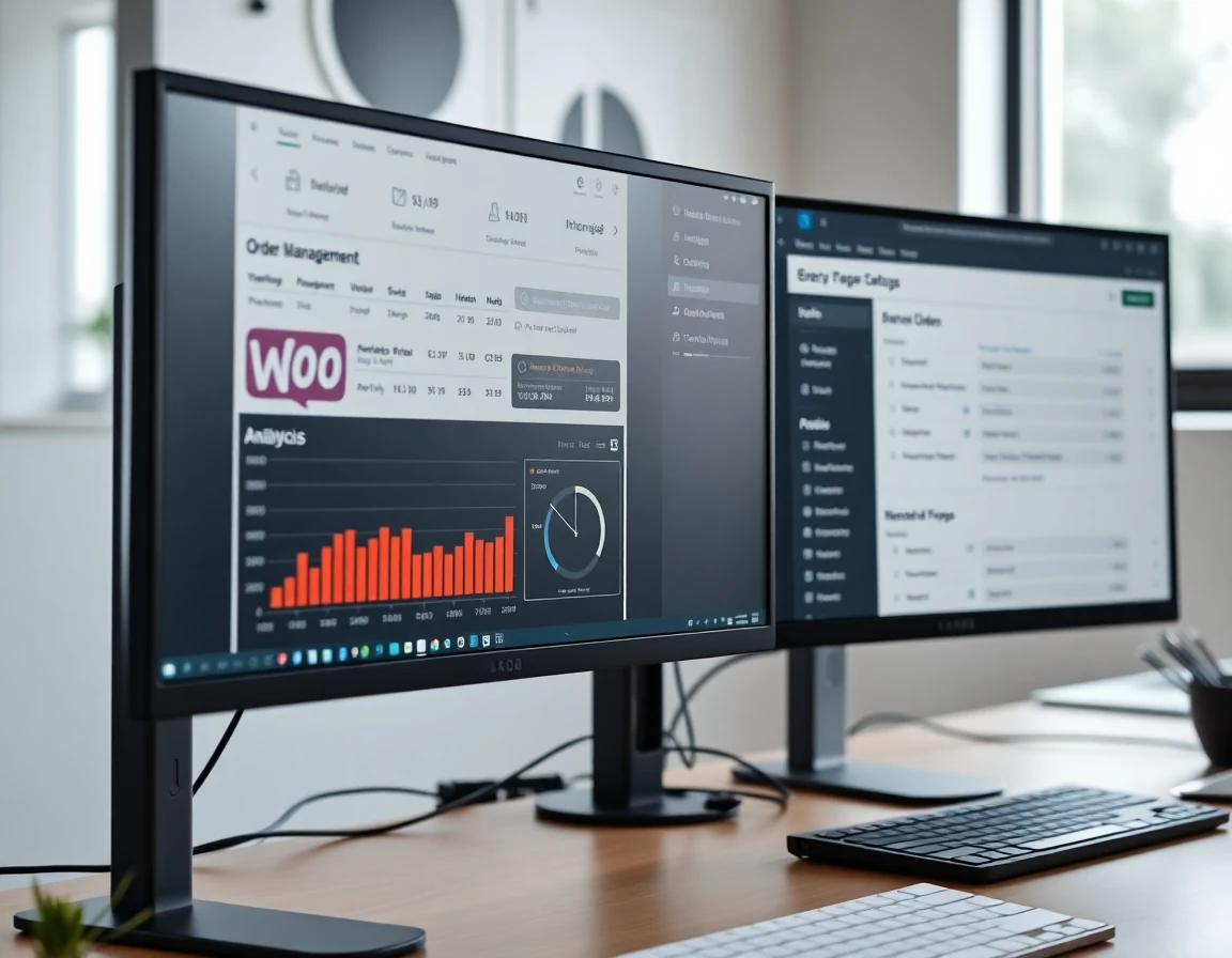 WordPress ecommerce dashboard with WooCommerce order management and custom plugin interface