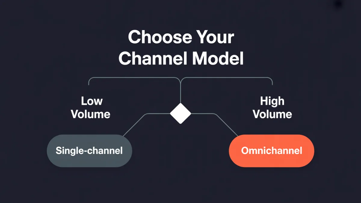 decision framework graphic for choosing single-channel versus omnichannel customer service outsourcing