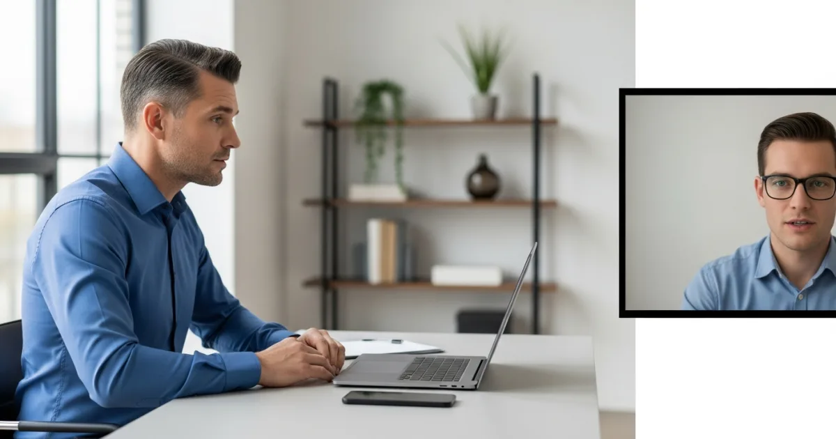 Hiring manager vetting a WordPress developer candidate on a video call interview