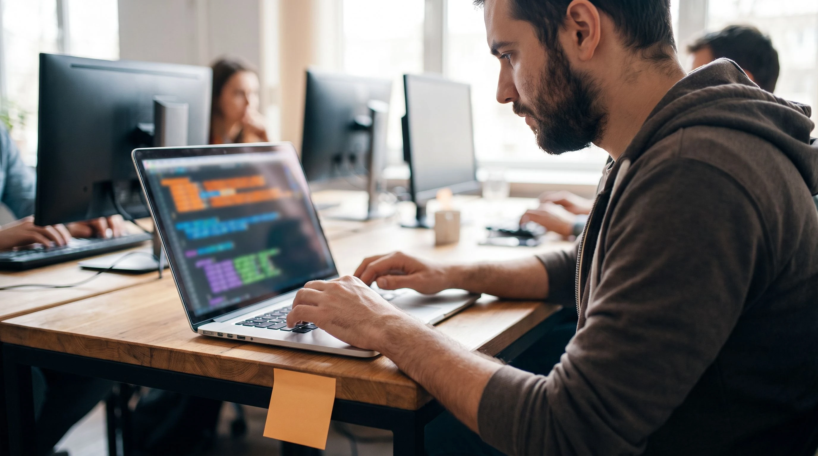 Angular developer writing code during a live coding assessment in a shared editor