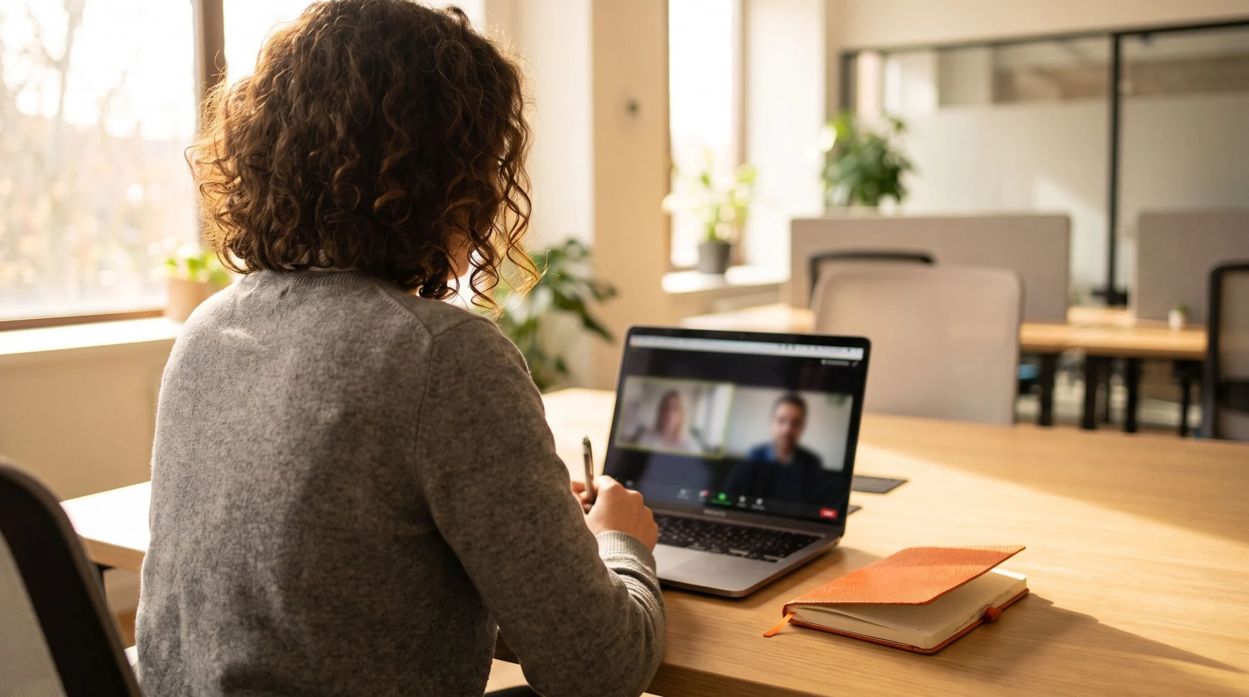 Engineering manager conducting an Angular developer technical interview via video call