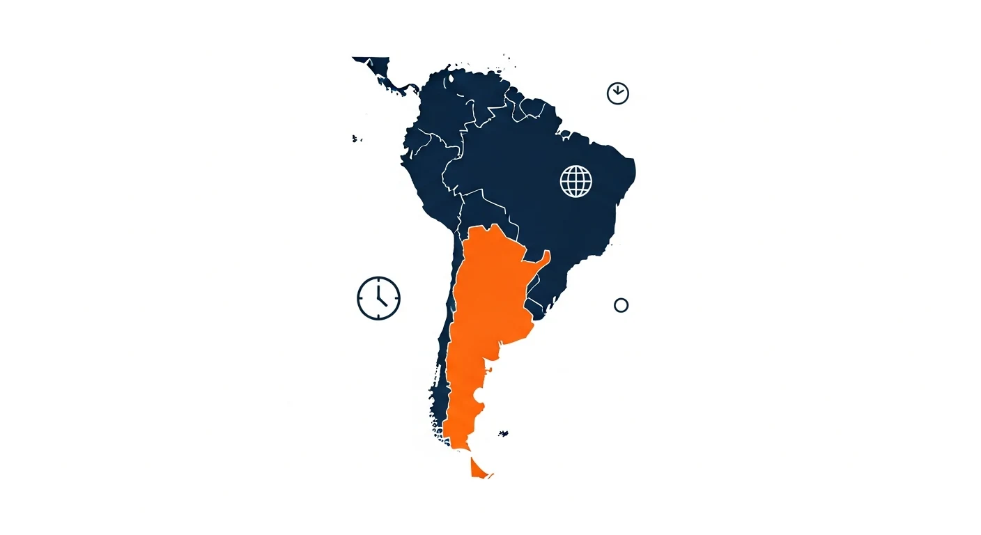 Map highlighting Argentina within Latin America to illustrate its staffing and nearshore positioning relative to the United States