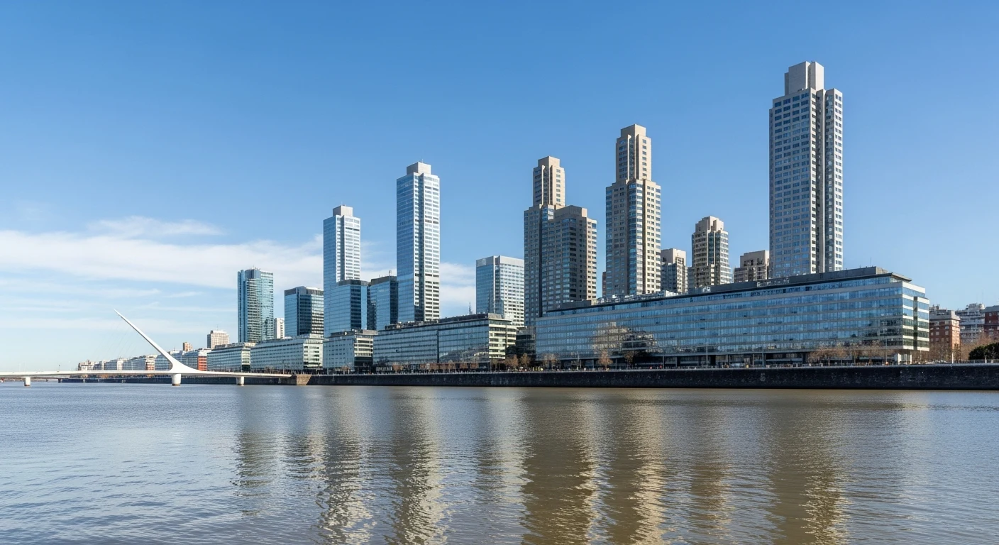Buenos Aires Argentina skyline representing the country's established software engineering export market