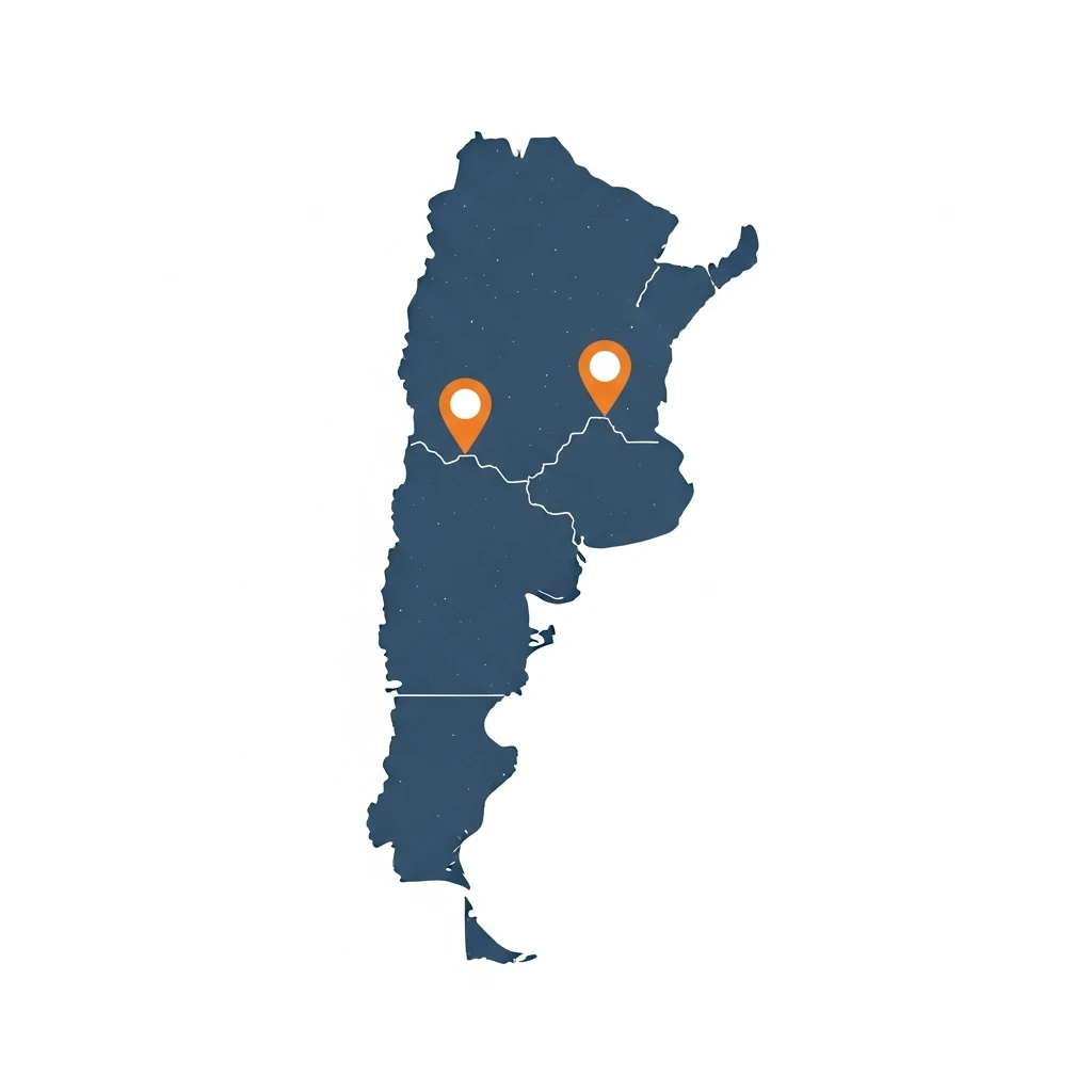 Map highlighting Buenos Aires and Cordoba as the top cities for Argentina staffing