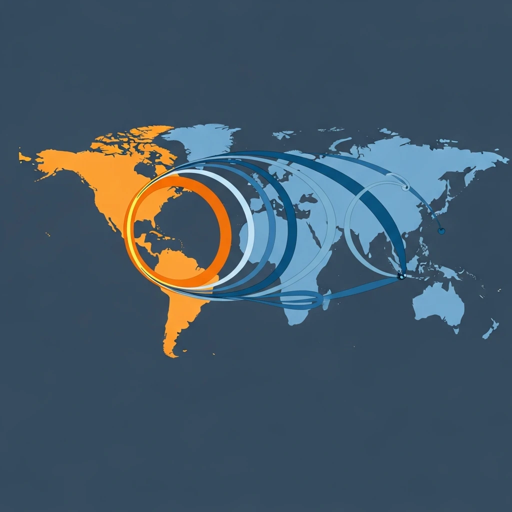 Diagram illustrating the close business hour overlap between the Americas and the United States compared to a wider gap with Asia