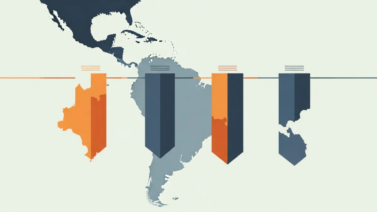 Diagram comparing US business hour overlap for Mexico, Colombia, Costa Rica, and Argentina staffing models