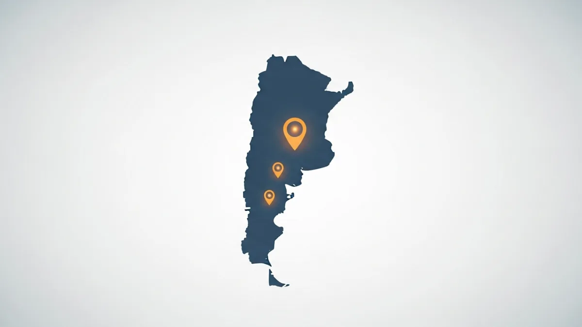 Map graphic showing Argentina software talent concentration across Buenos Aires, Cordoba, and Rosario