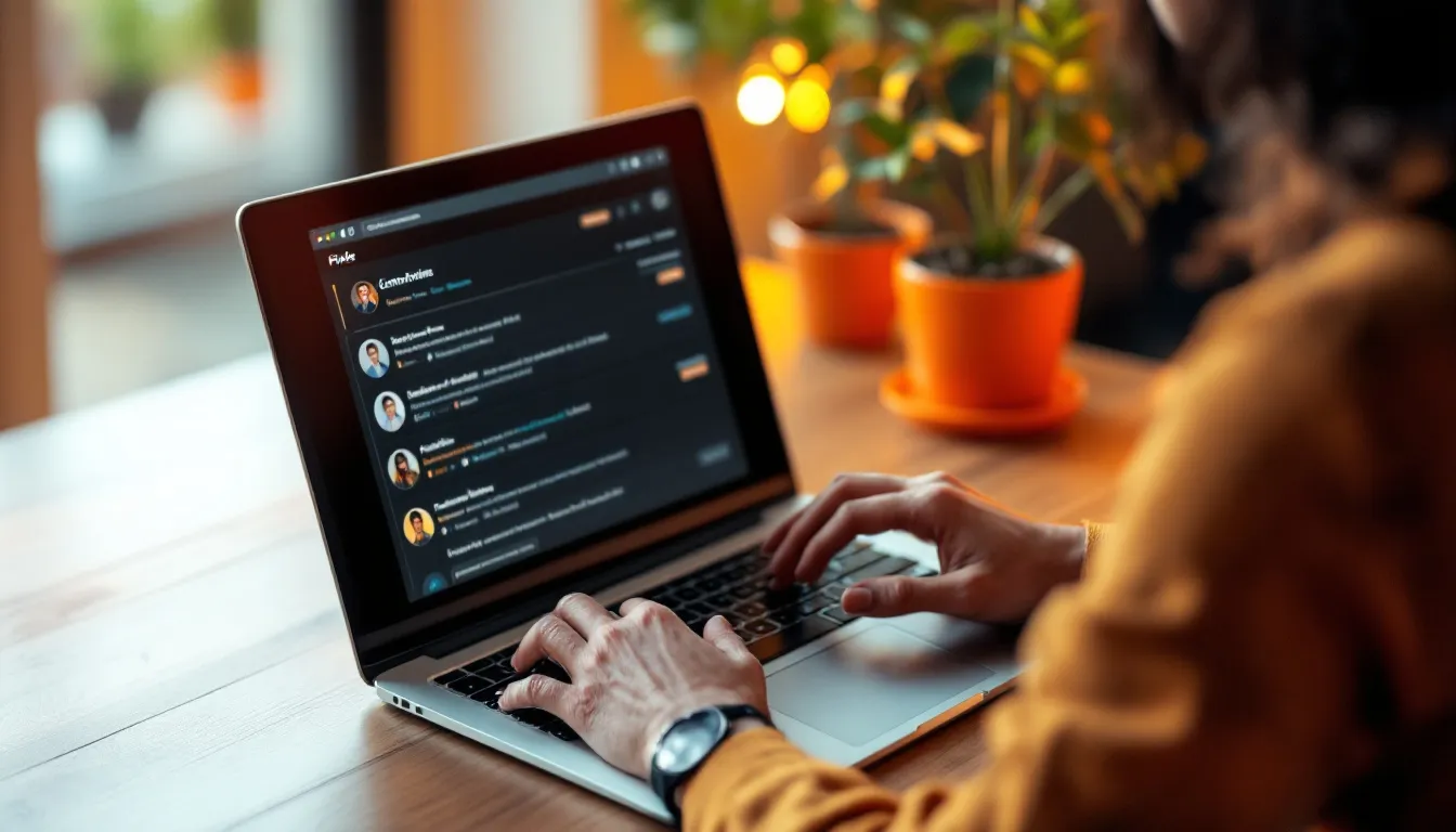 Hiring manager reviewing nearshore Azure engineer candidate profiles on a laptop