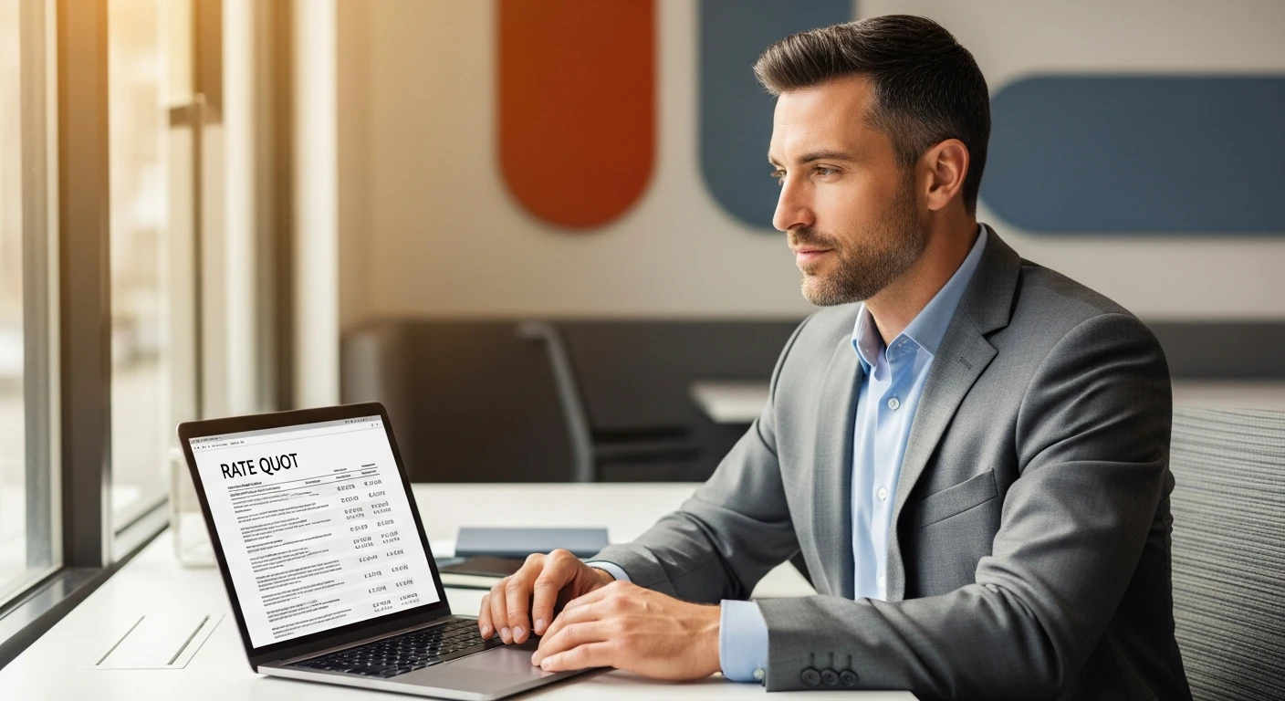 US hiring manager reviewing a Brazil staffing agency rate quote on a laptop