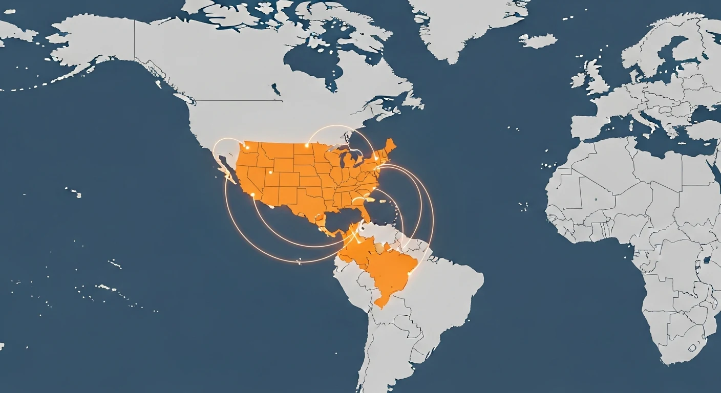 Map graphic showing US timezone overlap with Brazil, Mexico, Colombia, and Costa Rica for Brazil staffing