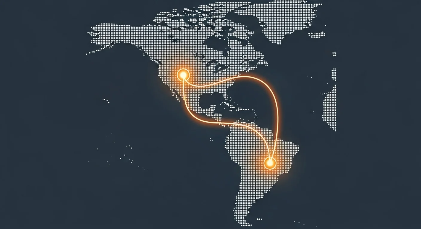 map graphic showing US timezone overlap with Colombia for nearshore staffing