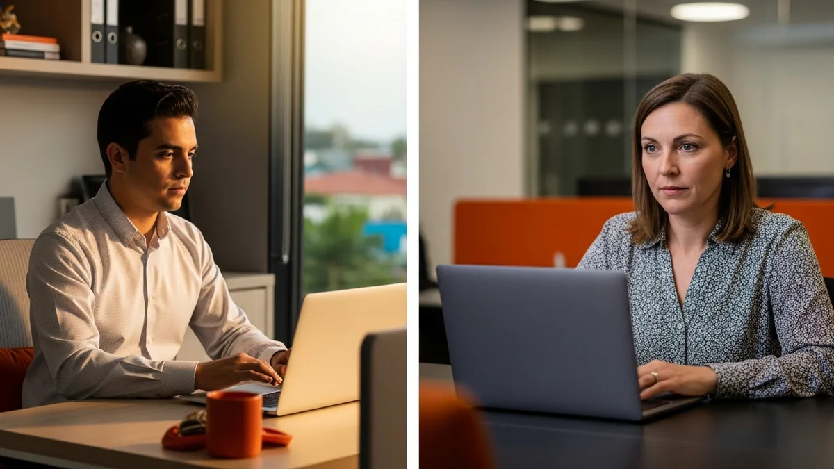 Costa Rica staffing agency team collaborating with US company over video call