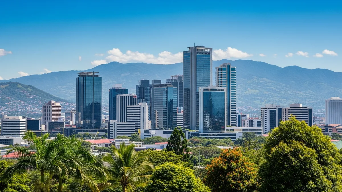 San Jose Costa Rica skyline representing the country's established nearshore staffing market