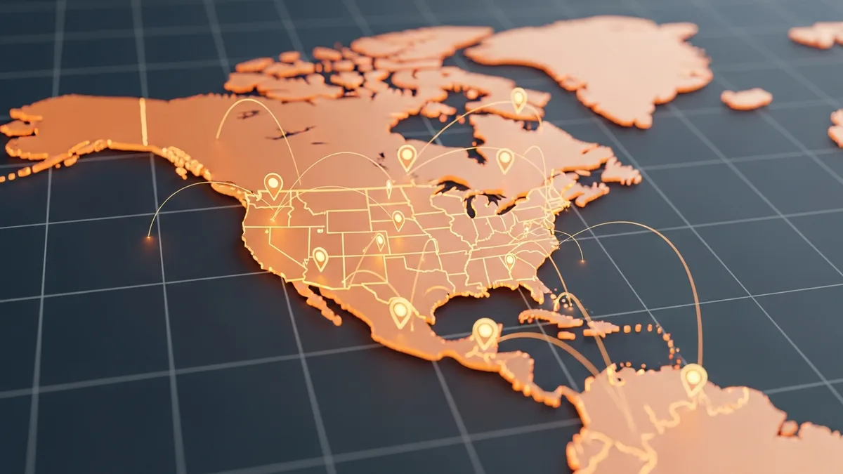 Map graphic showing US timezone overlap with Costa Rica, Mexico, Colombia, and Argentina for Costa Rica staffing