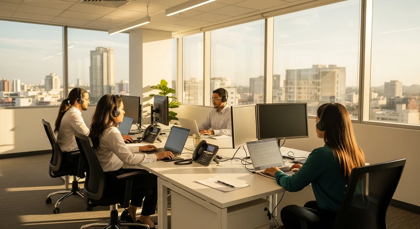 Dominican Republic staffing agency team working in a Santo Domingo office