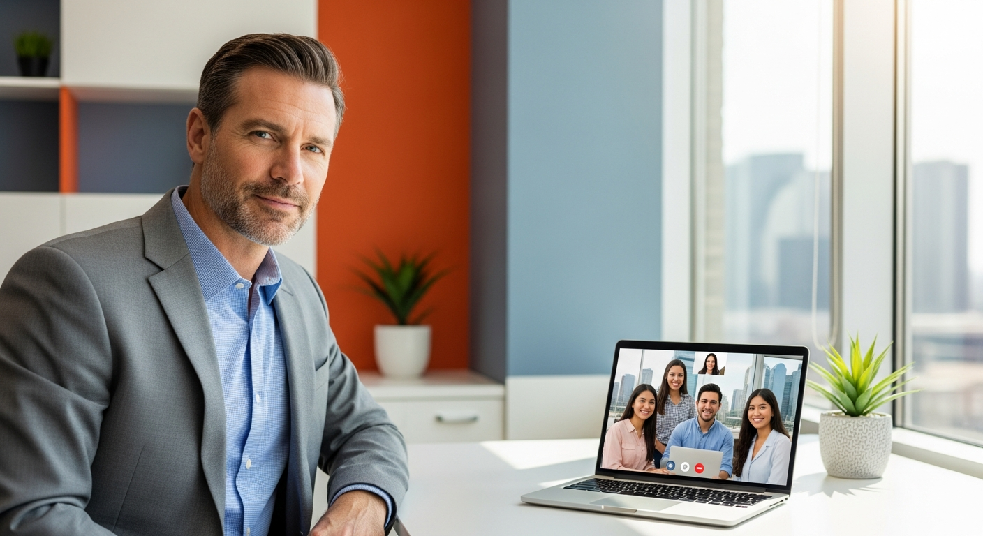 US hiring manager on a video call with a Mexico City based Mexico staffing agency team reviewing a candidate shortlist