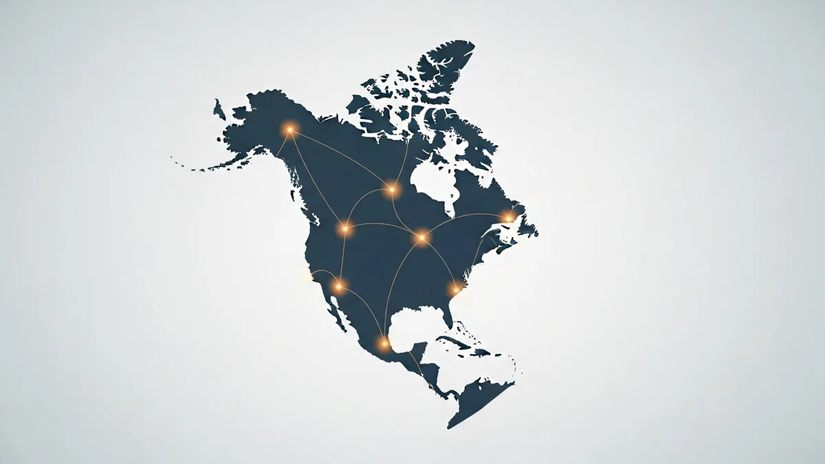 Map graphic showing US timezone overlap with Mexico, Colombia, Costa Rica, and Argentina for Mexico staffing