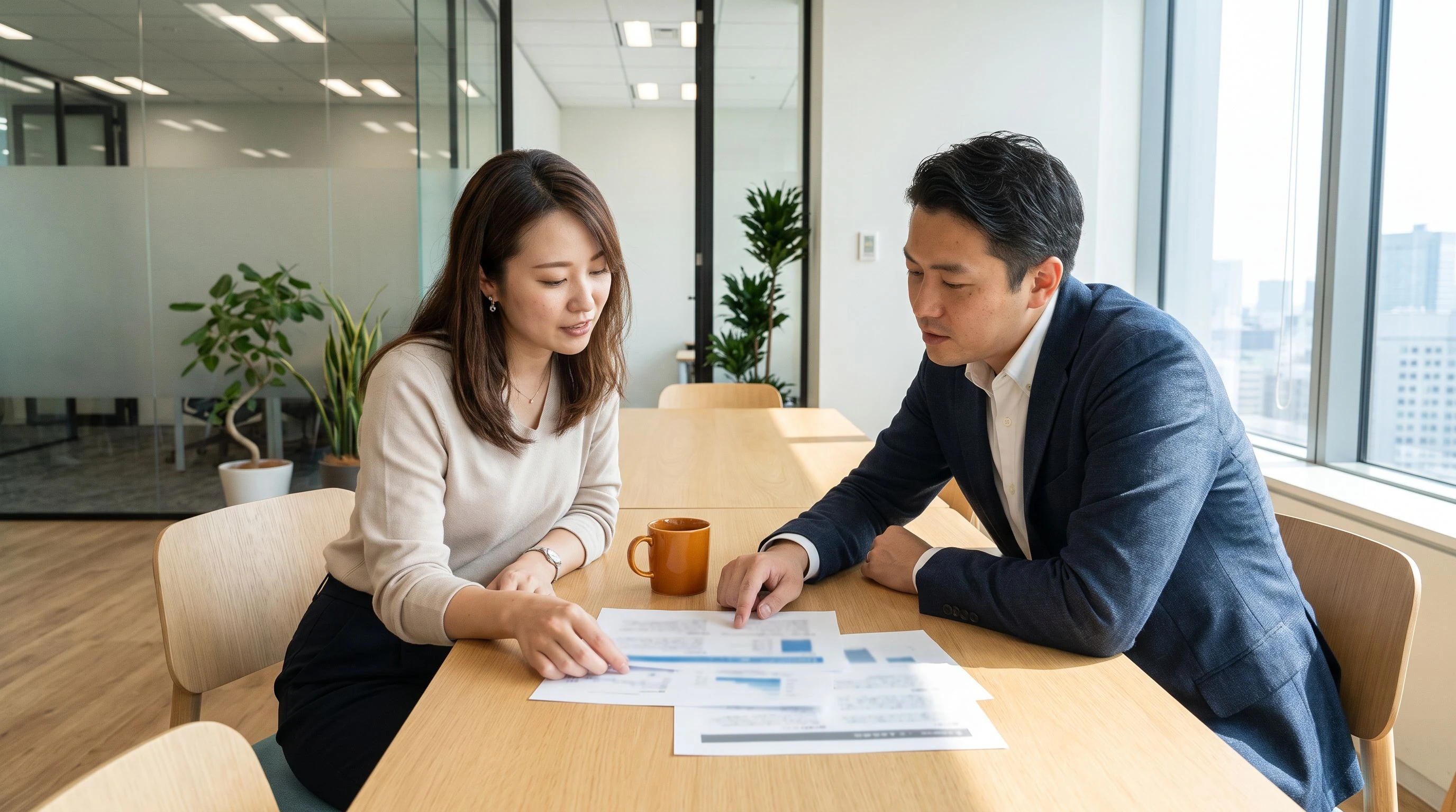 Engineering manager reviewing Angular developer candidates with the Kore BPO team