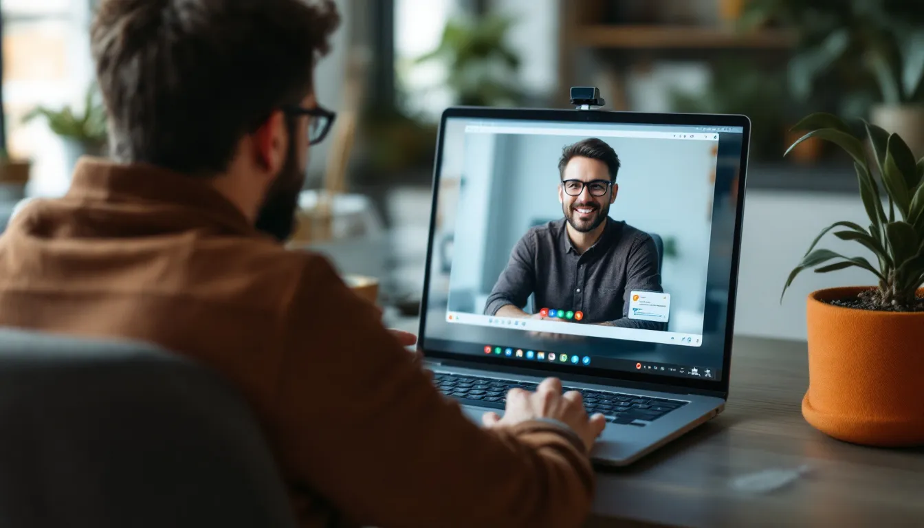 Engineering manager and nearshore Azure engineer collaborating over a video call