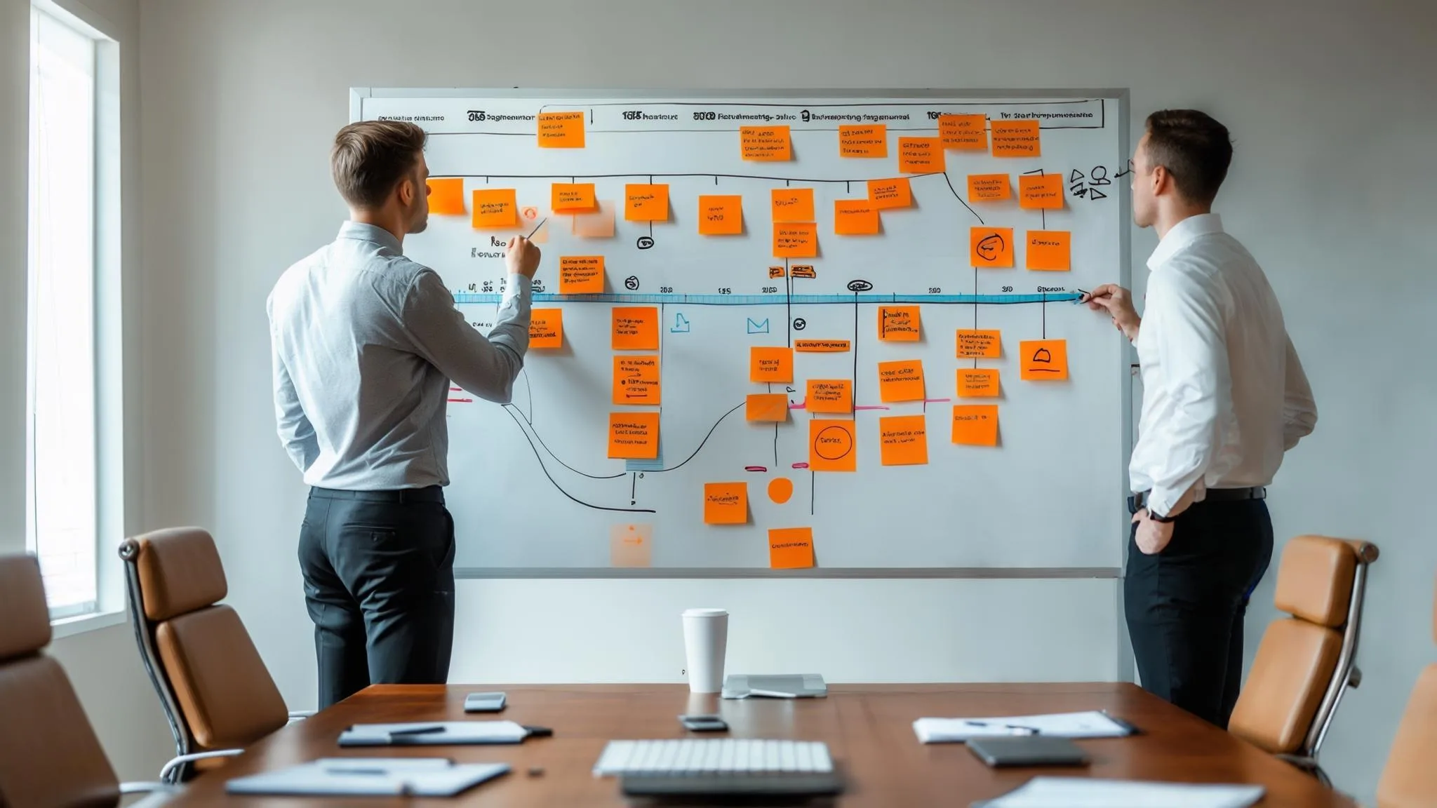 Engineering manager reviewing nearshore cloud engineer candidates in a bright modern office
