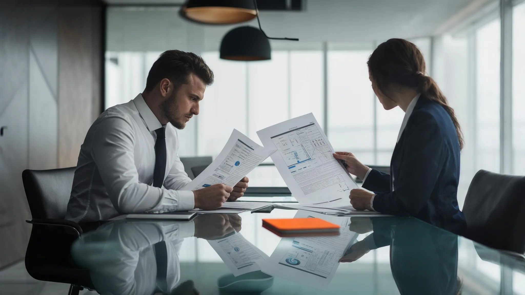 Engineering manager reviewing nearshore DevOps engineer candidates in a bright modern office
