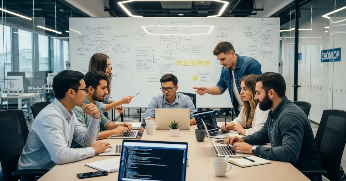 US team defining React and Node.js stack requirements before posting a nearshore developer role